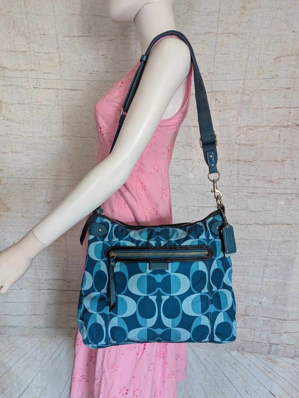 Coach Blue Signature Crossbody Bag - Picture 2 of 11